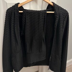 Hoodie honey comb jacket and leggings set